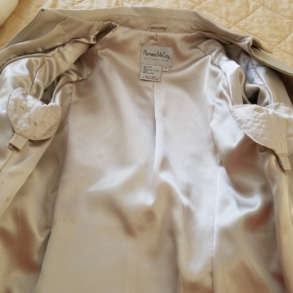 Cream Colored Leather Jacket. - image 8
